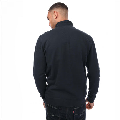 Navy - Back - Farah Mens Aintree Quarter Zip Jumper