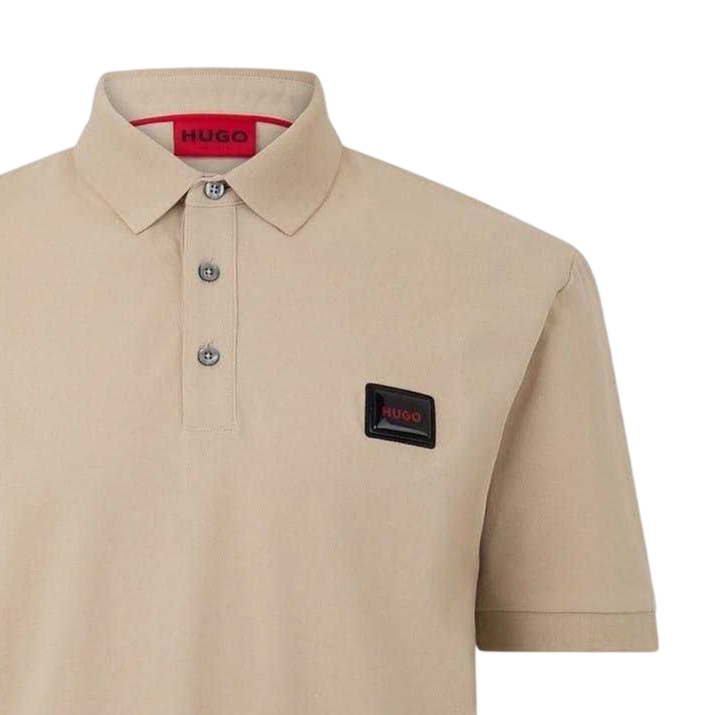 Beige - Back - Hugo Mens Dereso Regular Polo Shirt