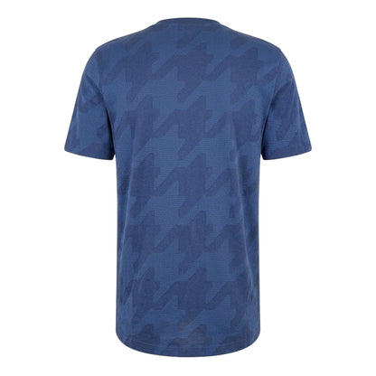 Navy Marl - Back - Boss Mens C-Thompson Houndstooth Regular T-Shirt