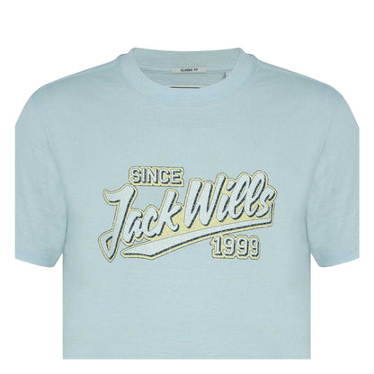 Baby Blue - Side - Jack Wills Mens Retro Cotton Crew Neck T-Shirt