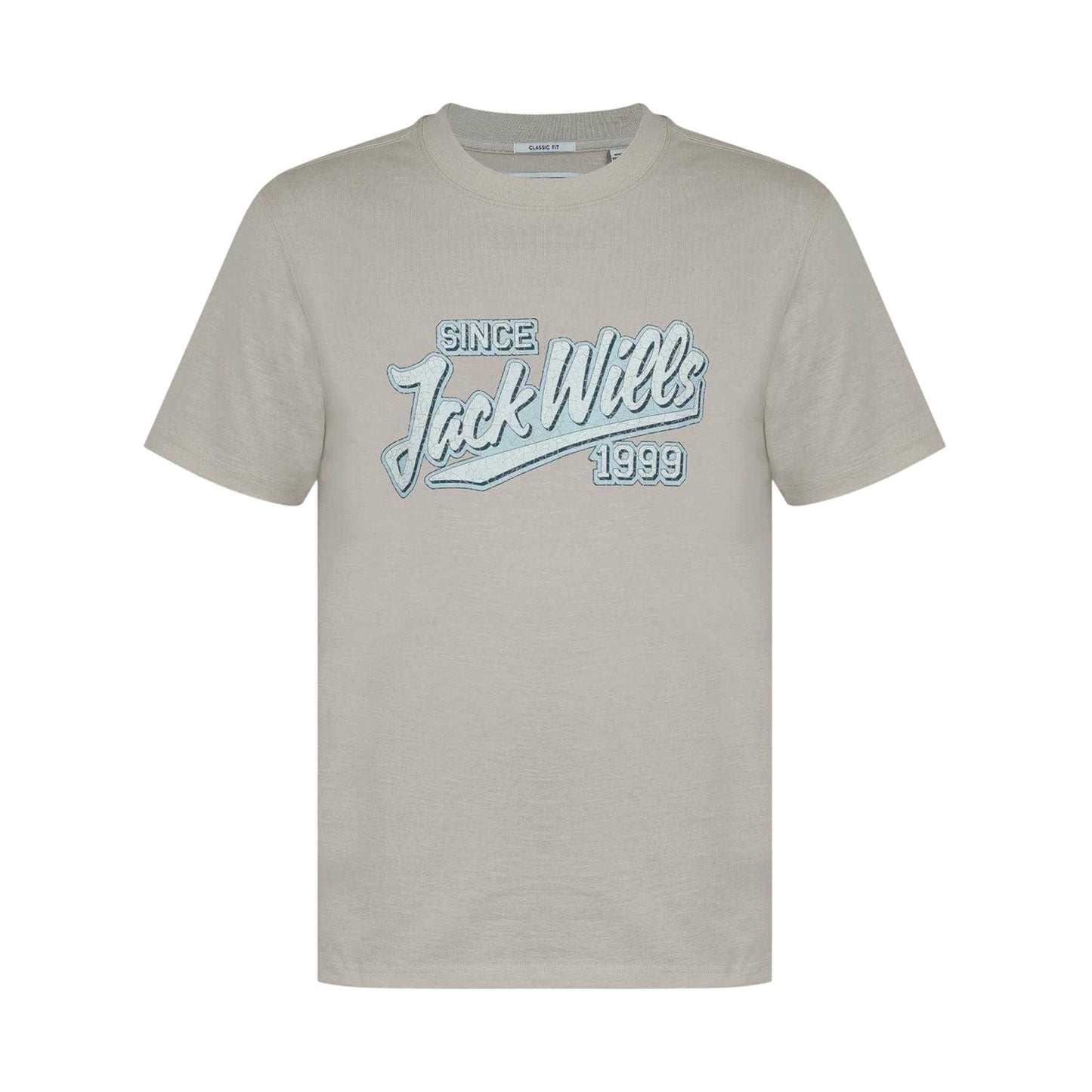 Beige - Front - Jack Wills Mens Retro Cotton Crew Neck T-Shirt