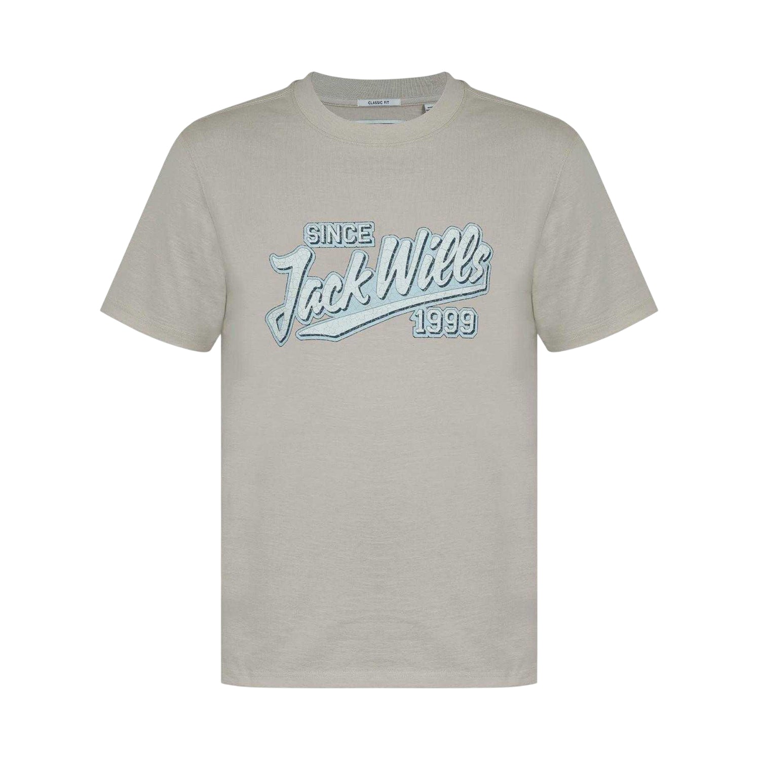 Beige - Front - Jack Wills Mens Retro Cotton Crew Neck T-Shirt
