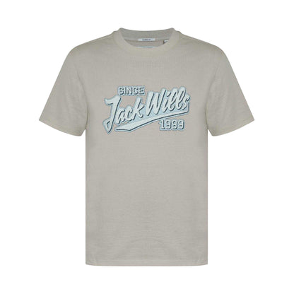 Beige - Front - Jack Wills Mens Retro Cotton Crew Neck T-Shirt
