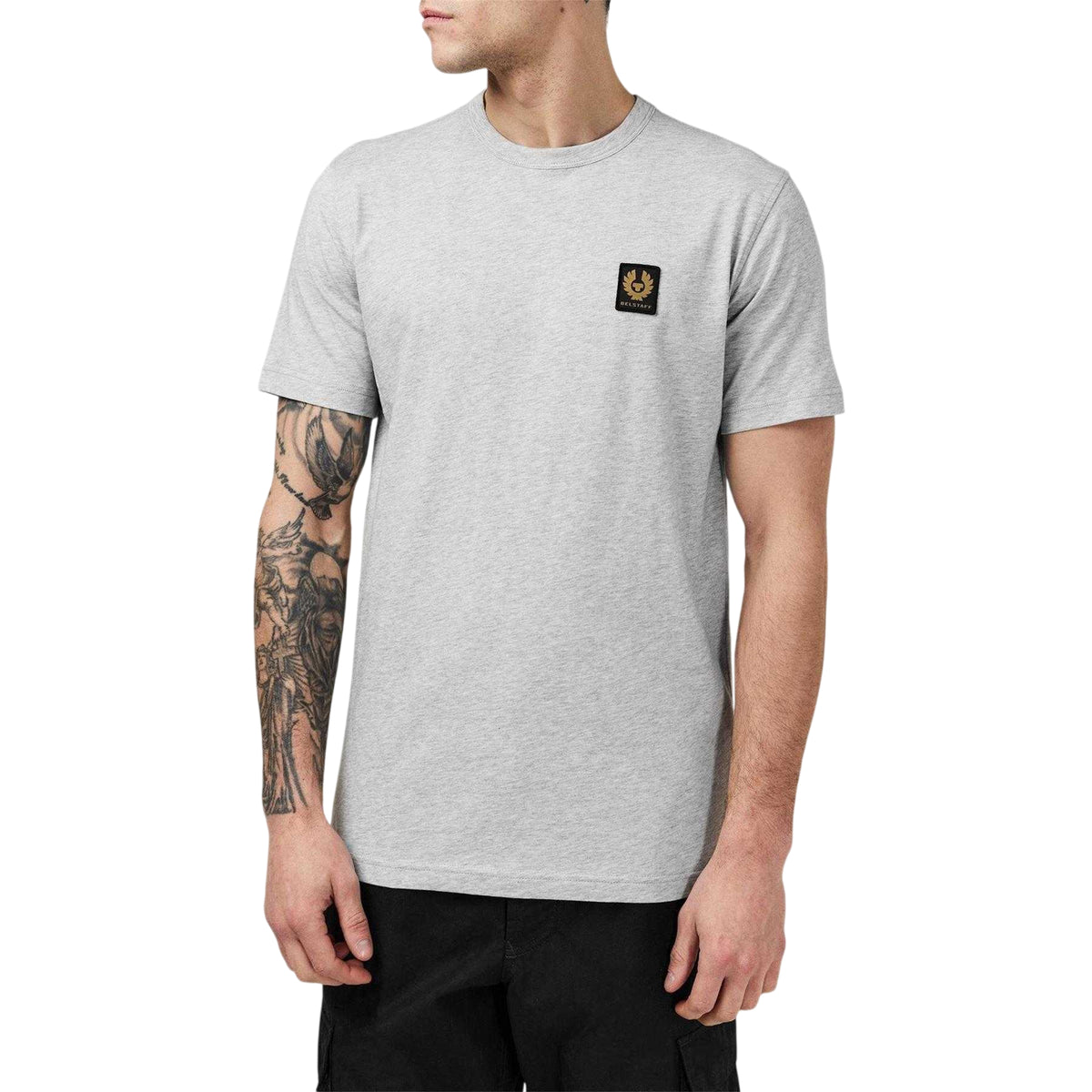 Silver - Side - Belstaff Mens Phoenix Cotton T-Shirt