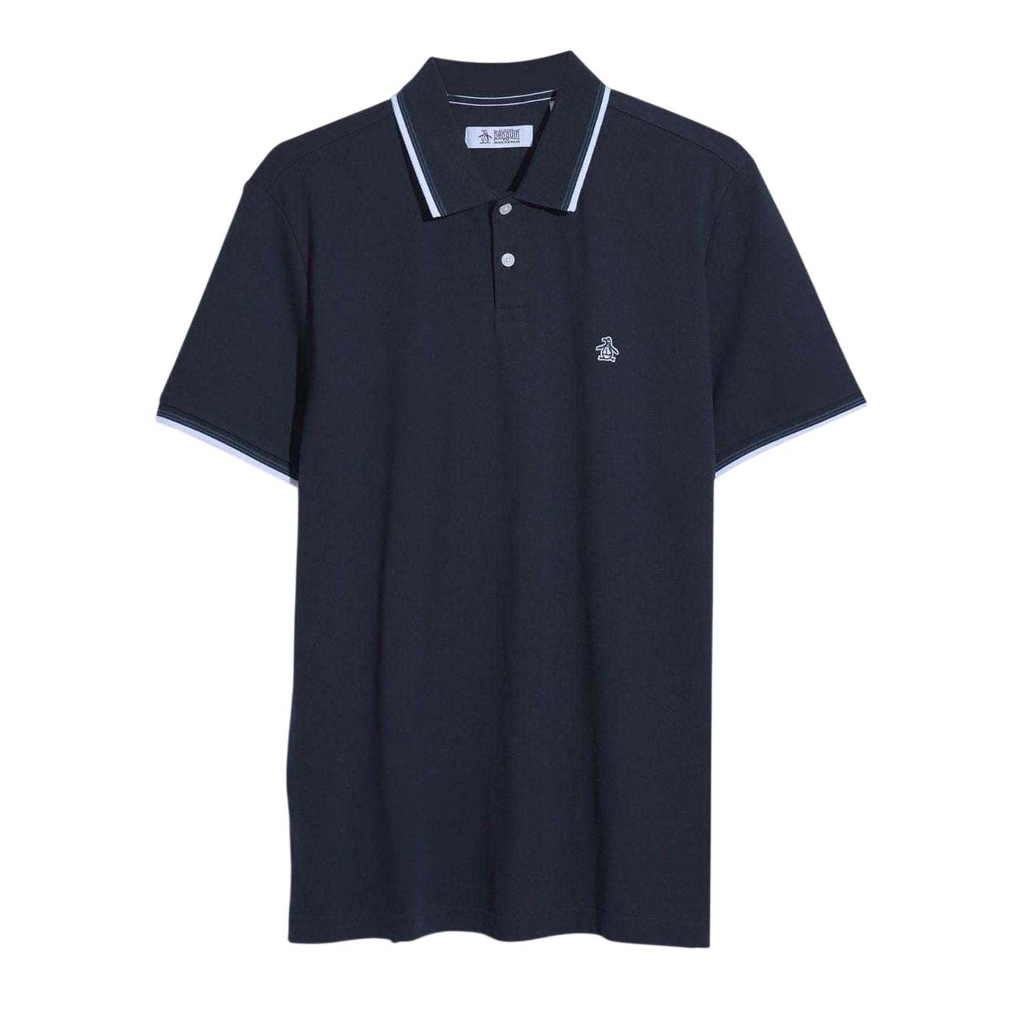 Dark Sapphire - Front - Original Penguin Mens Striped Regular Short-Sleeved Polo Shirt
