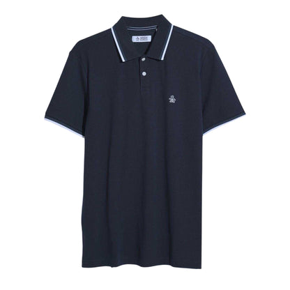Dark Sapphire - Front - Original Penguin Mens Striped Regular Short-Sleeved Polo Shirt