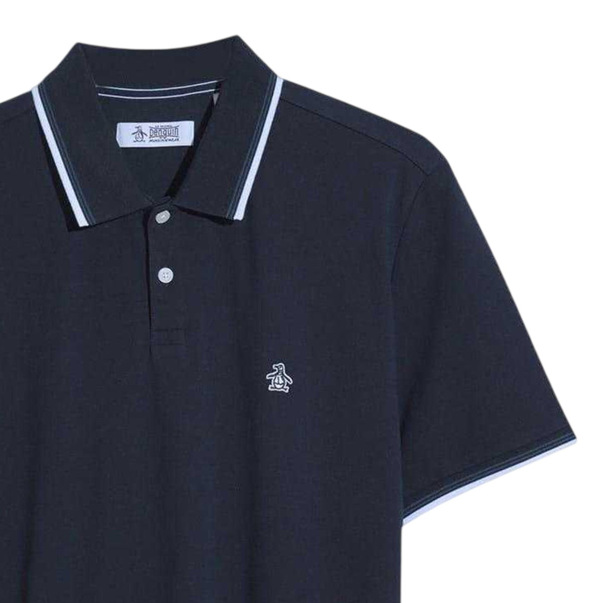 Dark Sapphire - Back - Original Penguin Mens Striped Regular Short-Sleeved Polo Shirt