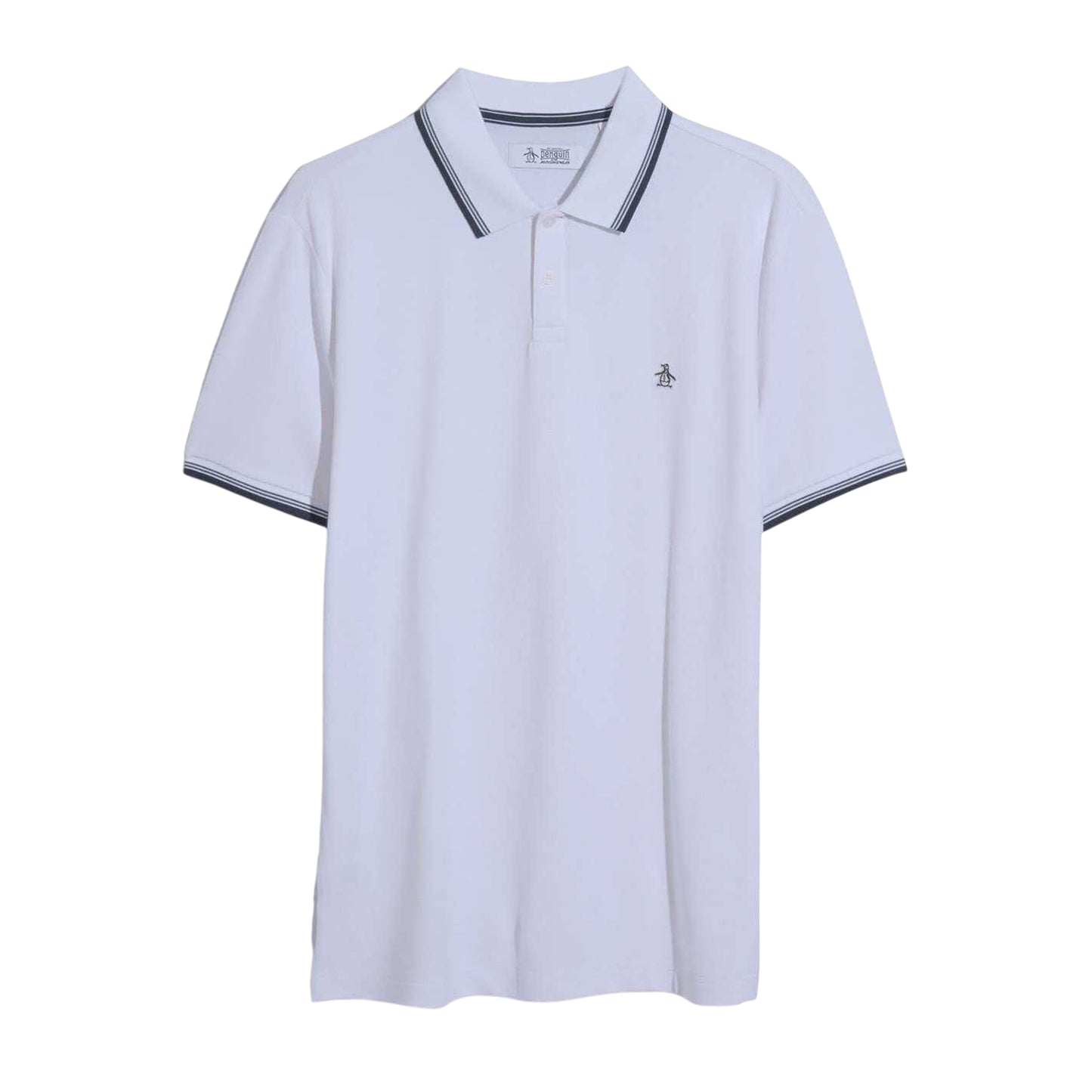 Bright White - Front - Original Penguin Mens Striped Regular Short-Sleeved Polo Shirt