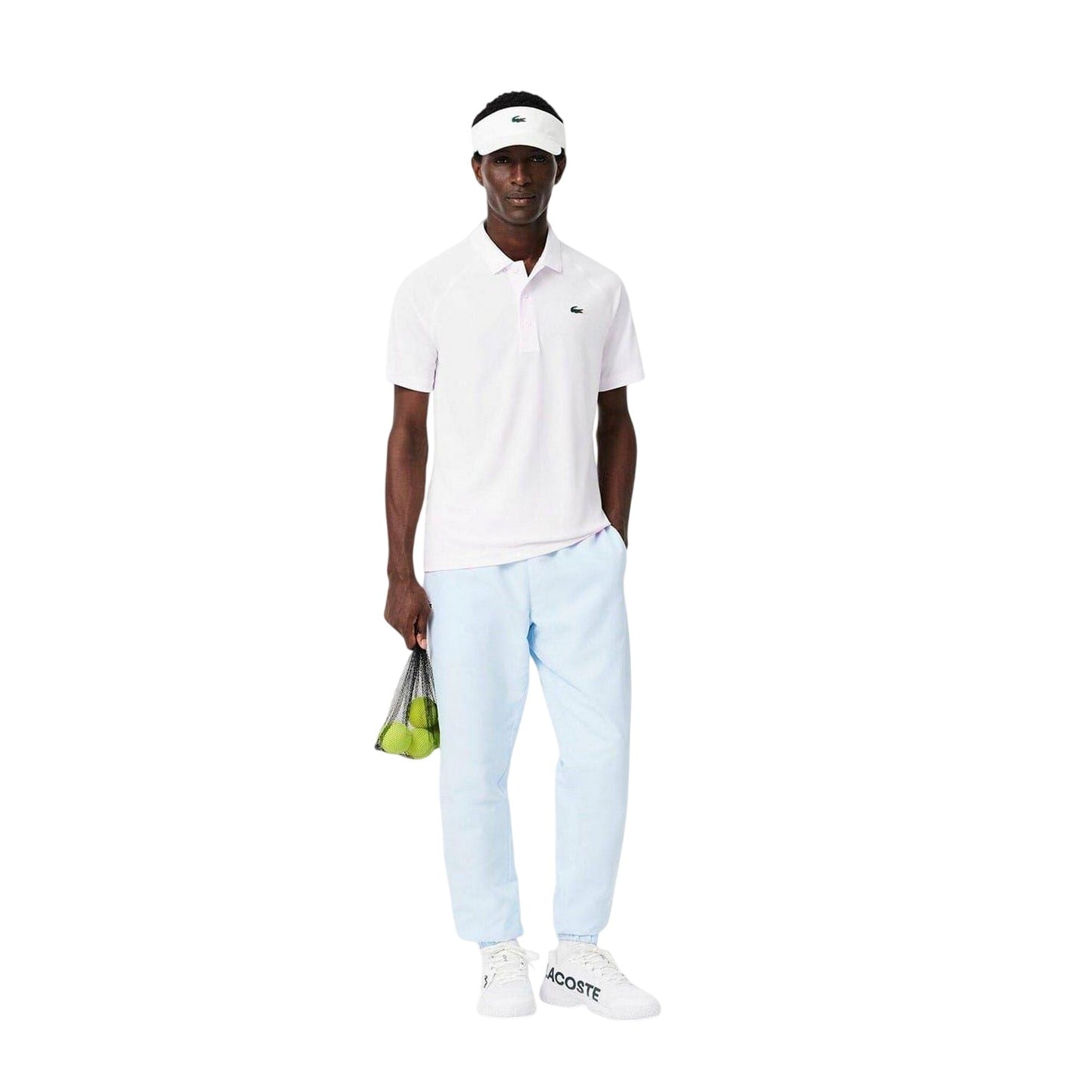 White - Side - Lacoste Mens Logo Polo Shirt