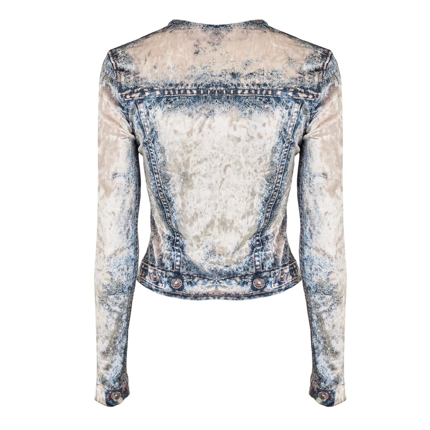Blue Denim Faded - Back - Diesel Womens-Ladies Clauvet Denim Look Slim T-Shirt
