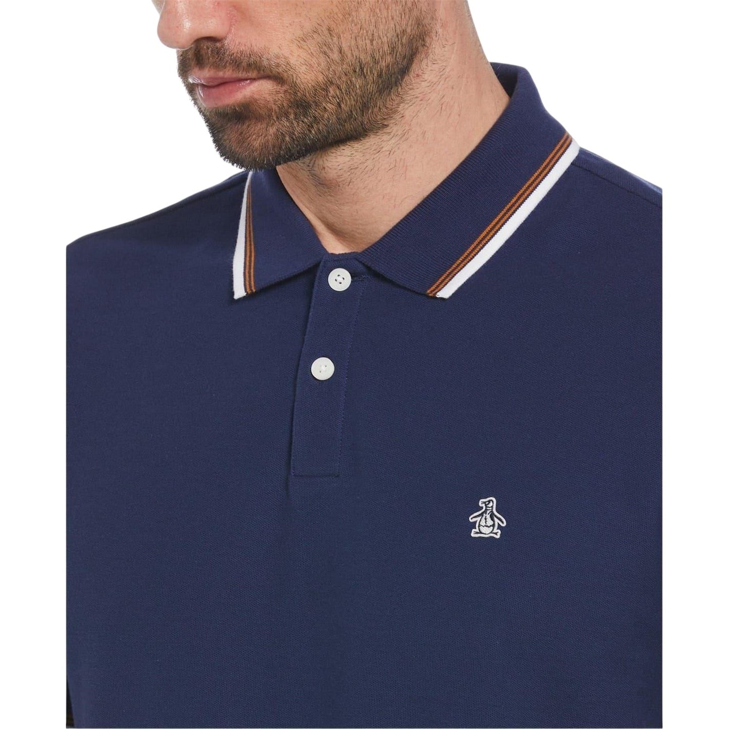 Medieval Blue - Side - Original Penguin Mens Pete Cotton Polo Shirt