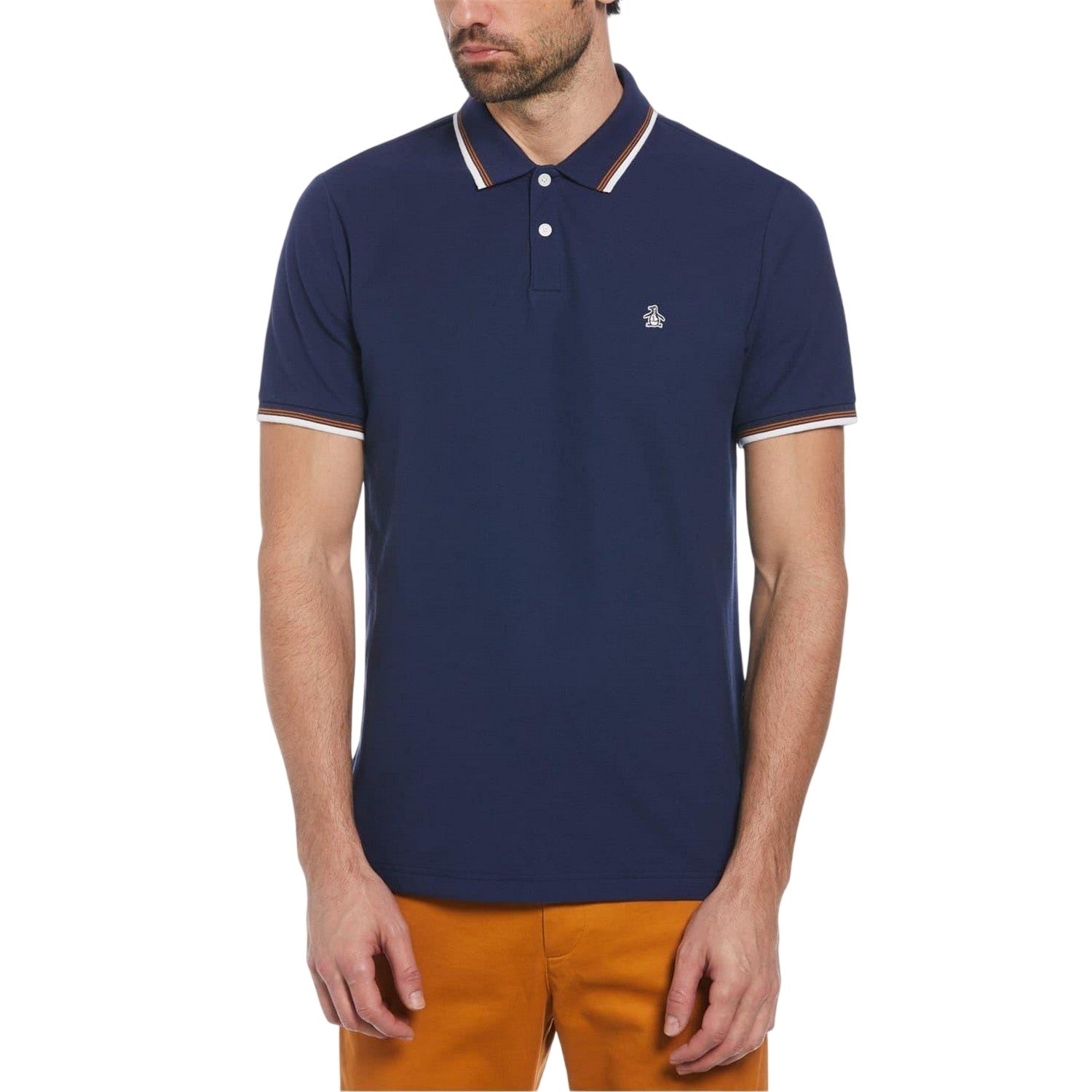 Medieval Blue - Front - Original Penguin Mens Pete Cotton Polo Shirt