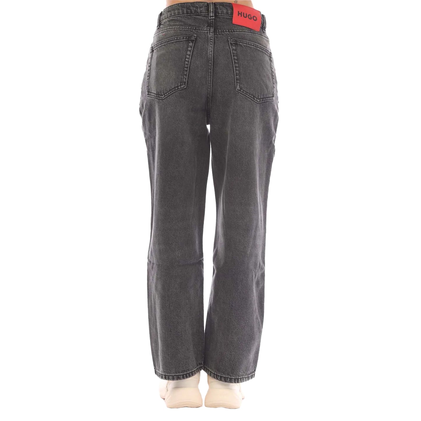 Grey - Back - Hugo Womens-Ladies 933 Wide Leg Modern Jeans