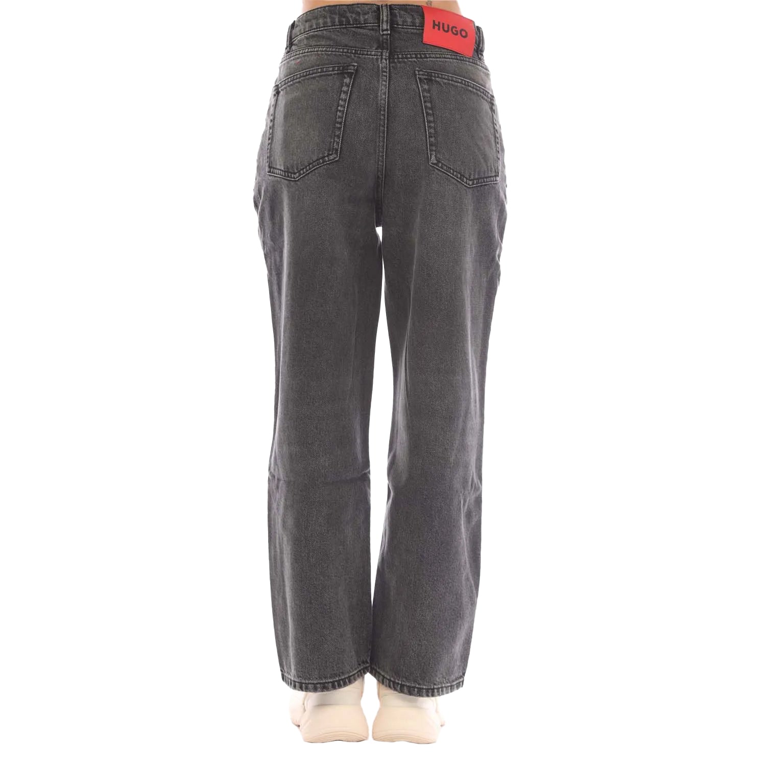 Grey - Back - Hugo Womens-Ladies 933 Wide Leg Modern Jeans