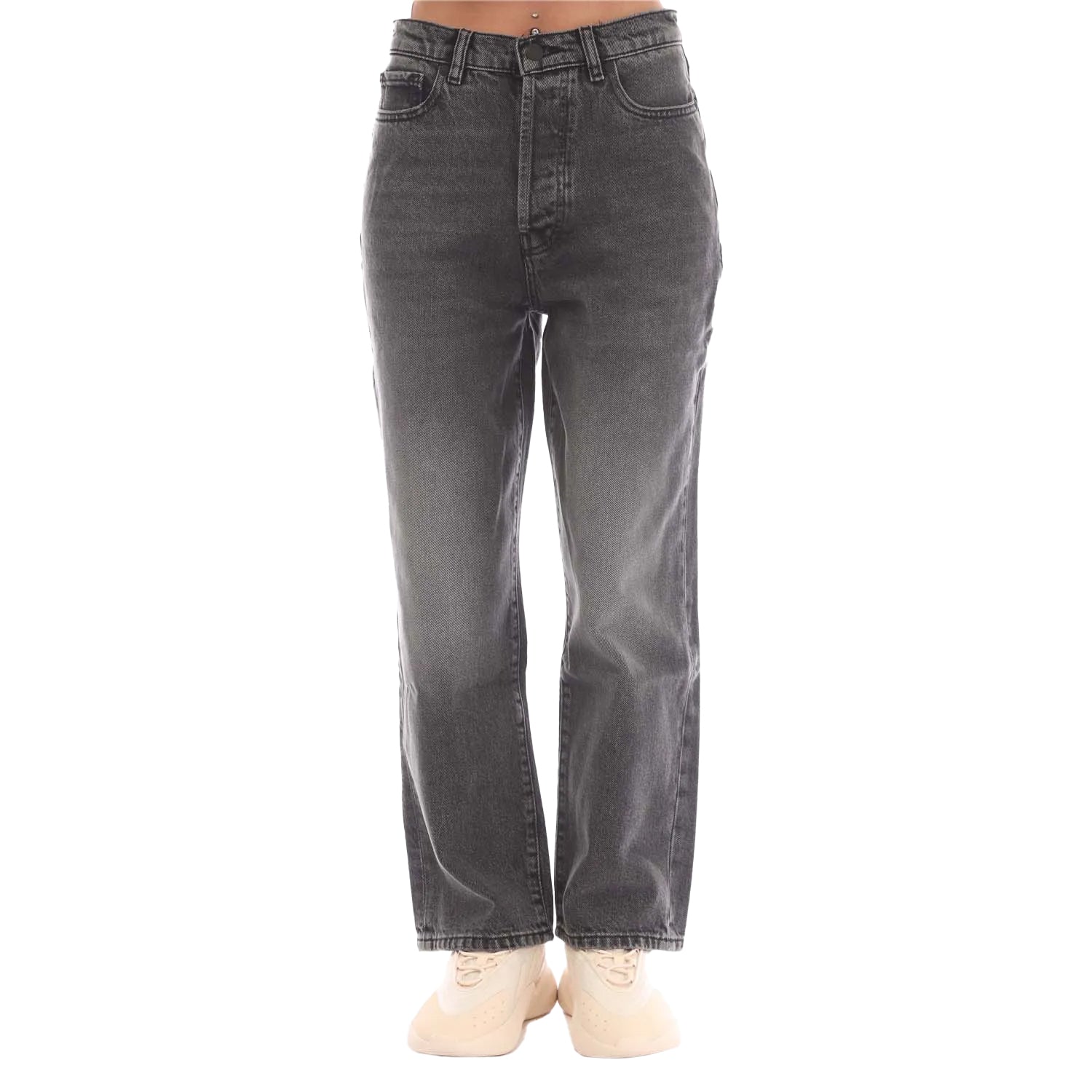 Grey - Front - Hugo Womens-Ladies 933 Wide Leg Modern Jeans
