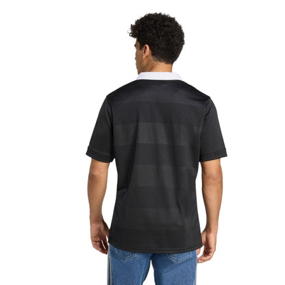 All Black - Back - Adidas Mens New Zealand Polyester Rugby Polo Shirt