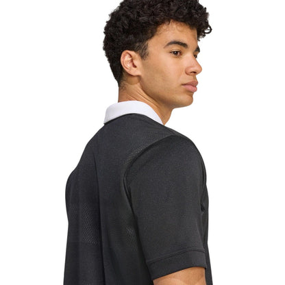 All Black - Side - Adidas Mens New Zealand Polyester Rugby Polo Shirt