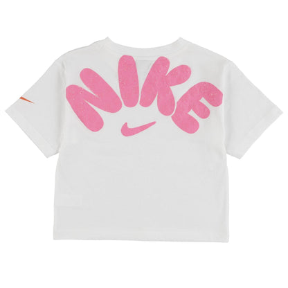 White - Back - Nike Childrens-Kids Bold Play Boxy T-Shirt