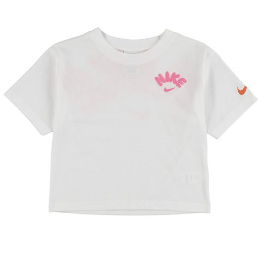 White - Front - Nike Childrens-Kids Bold Play Boxy T-Shirt