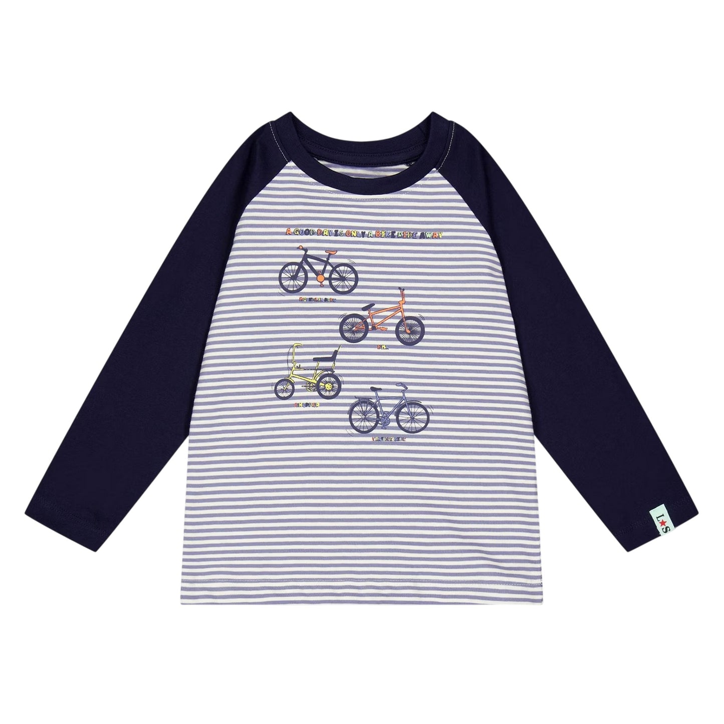 Multicoloured - Front - Lilly & Sid Baby Bicycle T-Shirt