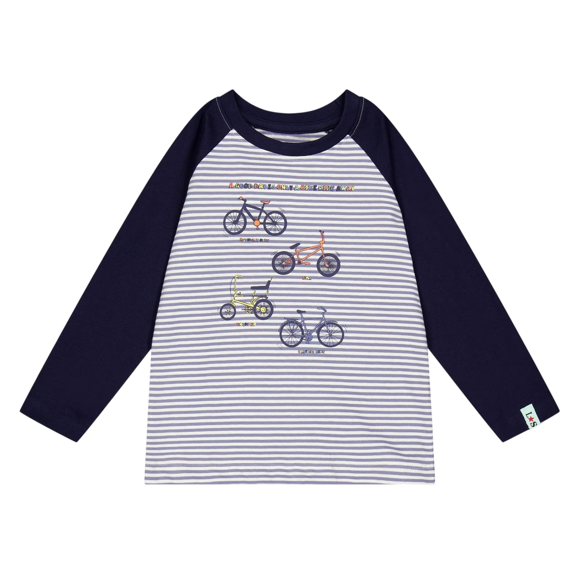 Multicoloured - Front - Lilly & Sid Baby Bicycle T-Shirt