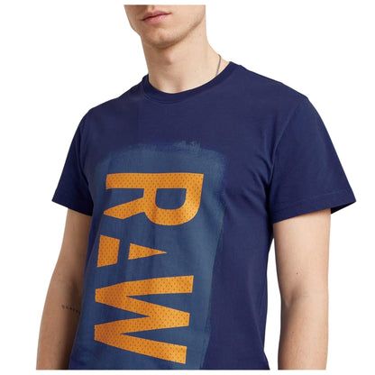Blue - Side - G-Star Mens Raw Graphic T-Shirt