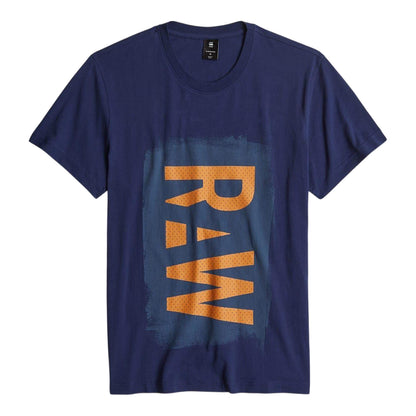 Blue - Front - G-Star Mens Raw Graphic T-Shirt