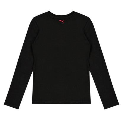 Black - Back - Puma Childrens-Kids Stars Logo Long-Sleeved T-Shirt