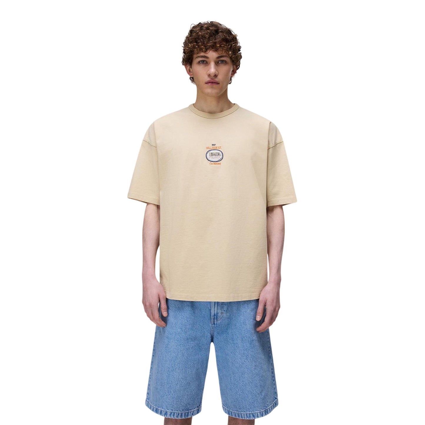 Beige - Side - Napapijri Mens Krous Oversized T-Shirt