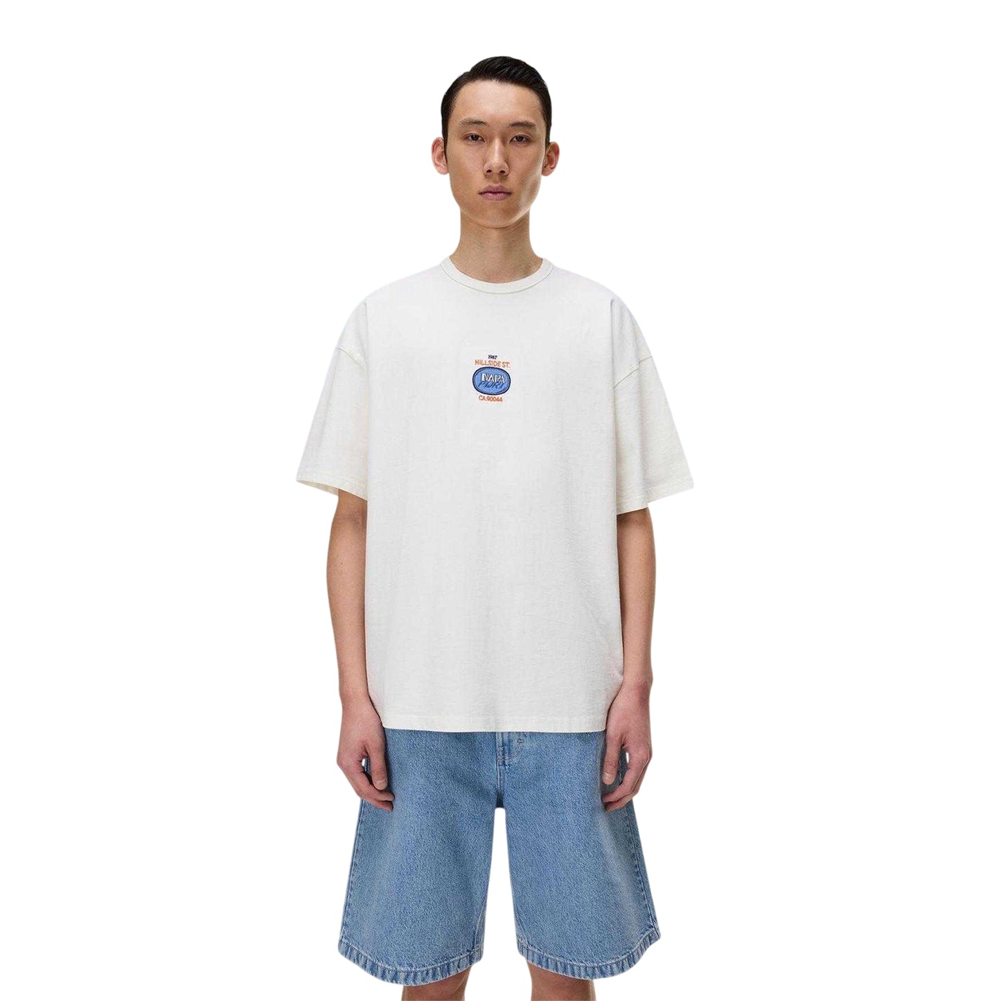 Heron White - Side - Napapijri Mens Krous Oversized T-Shirt
