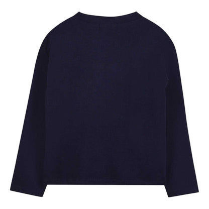 Navy - Back - Billieblush Childrens-Kids Graphic Long-Sleeved T-Shirt