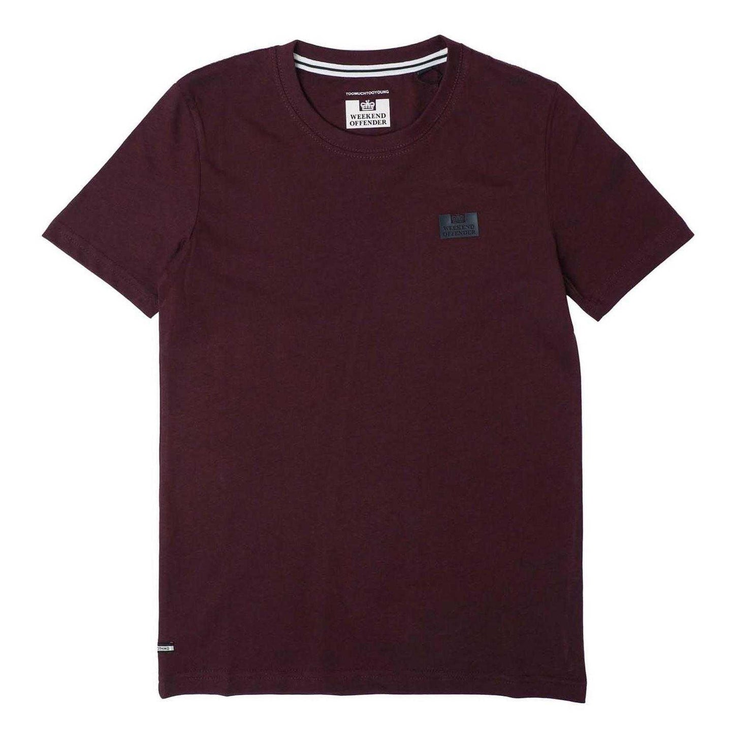 Burgundy - Front - Weekend Offender Womens-Ladies Logo T-Shirt
