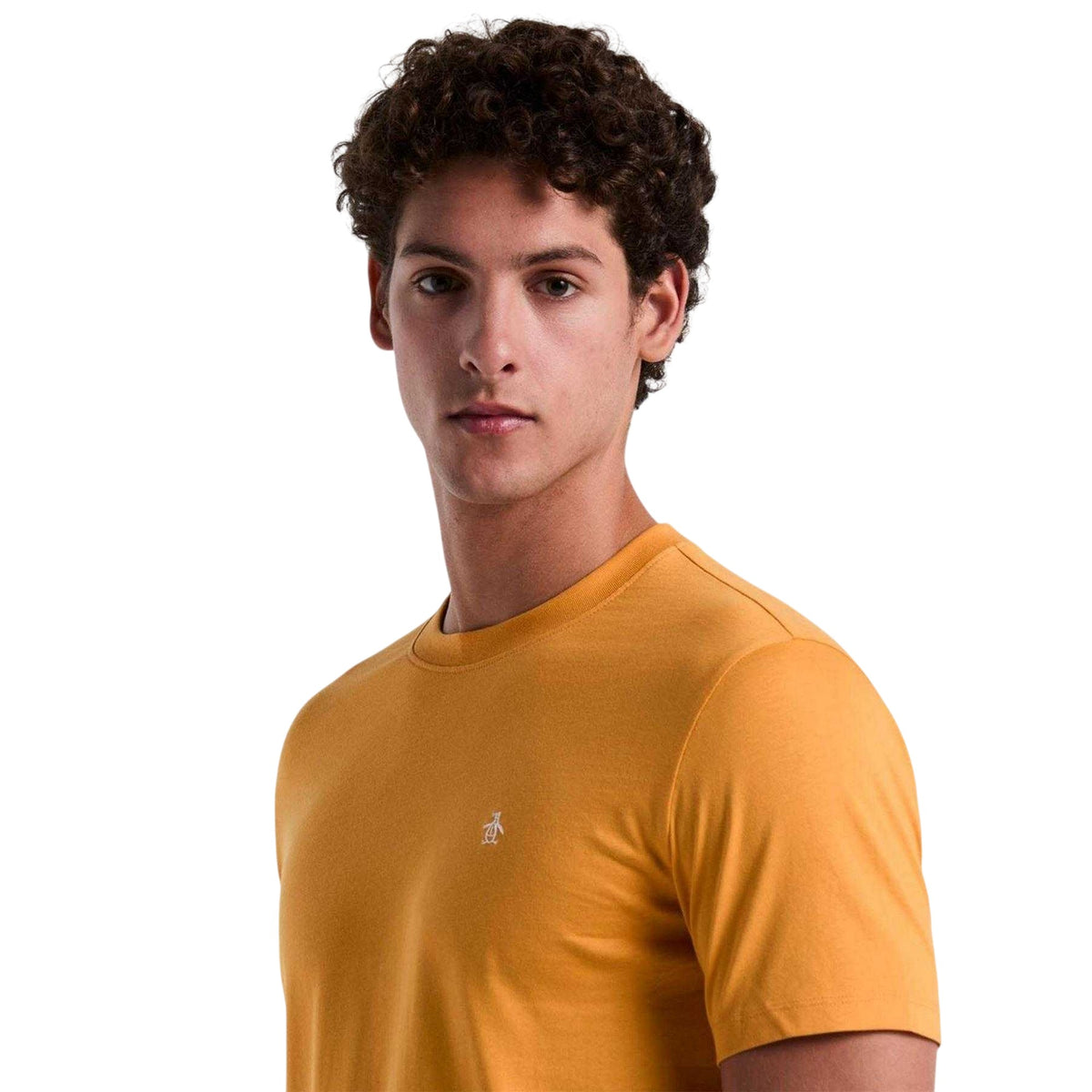 Yellow - Side - Original Penguin Mens Pete Embroidered Logo T-Shirt
