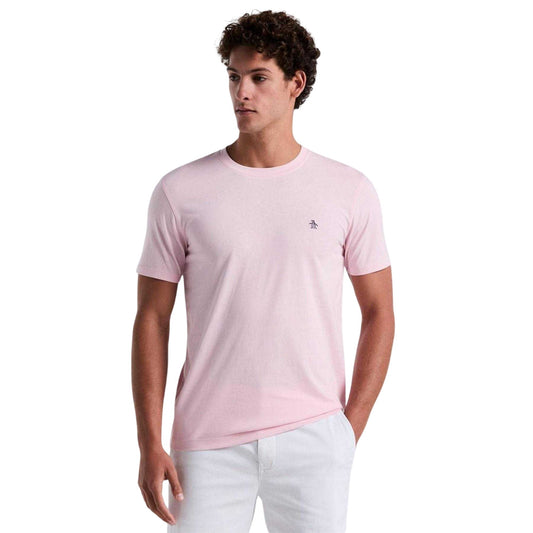 Pink - Front - Original Penguin Mens Pete Embroidered Logo T-Shirt
