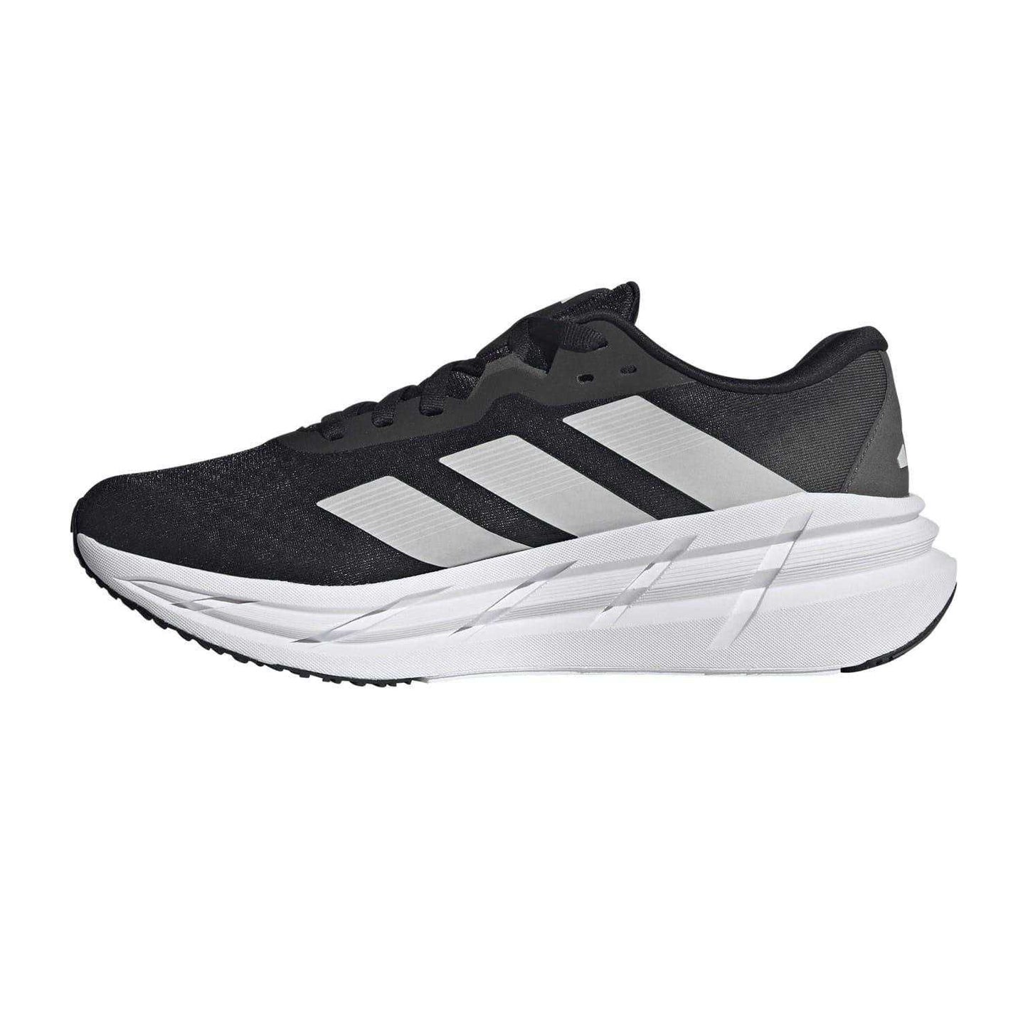 Black-White - Side - Adidas Mens 3 Stripes Lace Up Low Cut Trainers