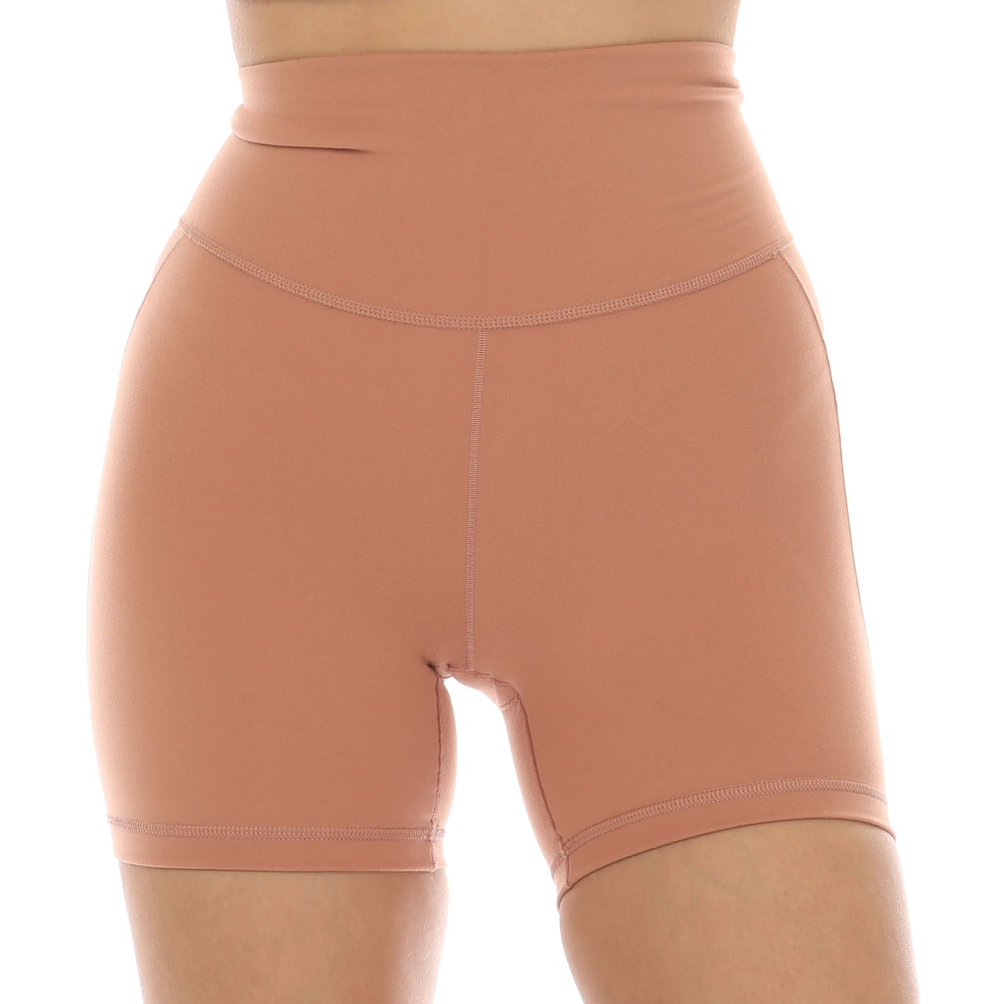 Brown - Front - Adidas Womens-Ladies Yoga Studio Legging Shorts