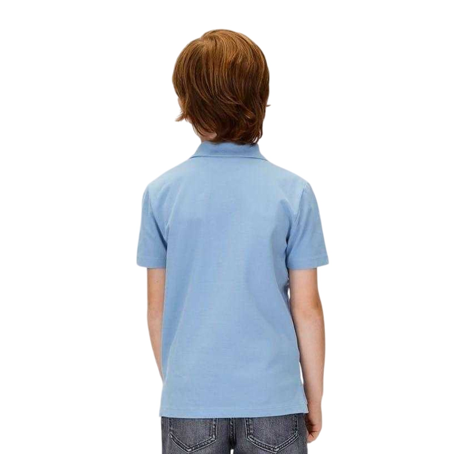 Faded Denim - Back - Calvin Klein Childrens-Kids Essential Polo Shirt