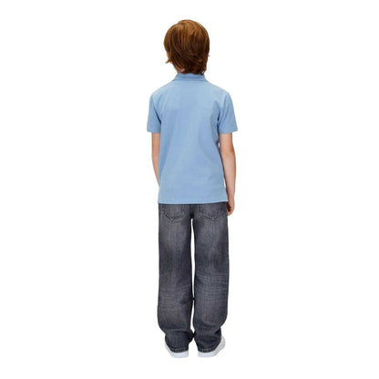 Faded Denim - Close up - Calvin Klein Childrens-Kids Essential Polo Shirt