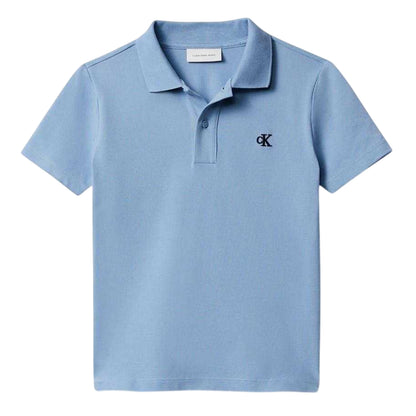 Faded Denim - Front - Calvin Klein Childrens-Kids Essential Polo Shirt