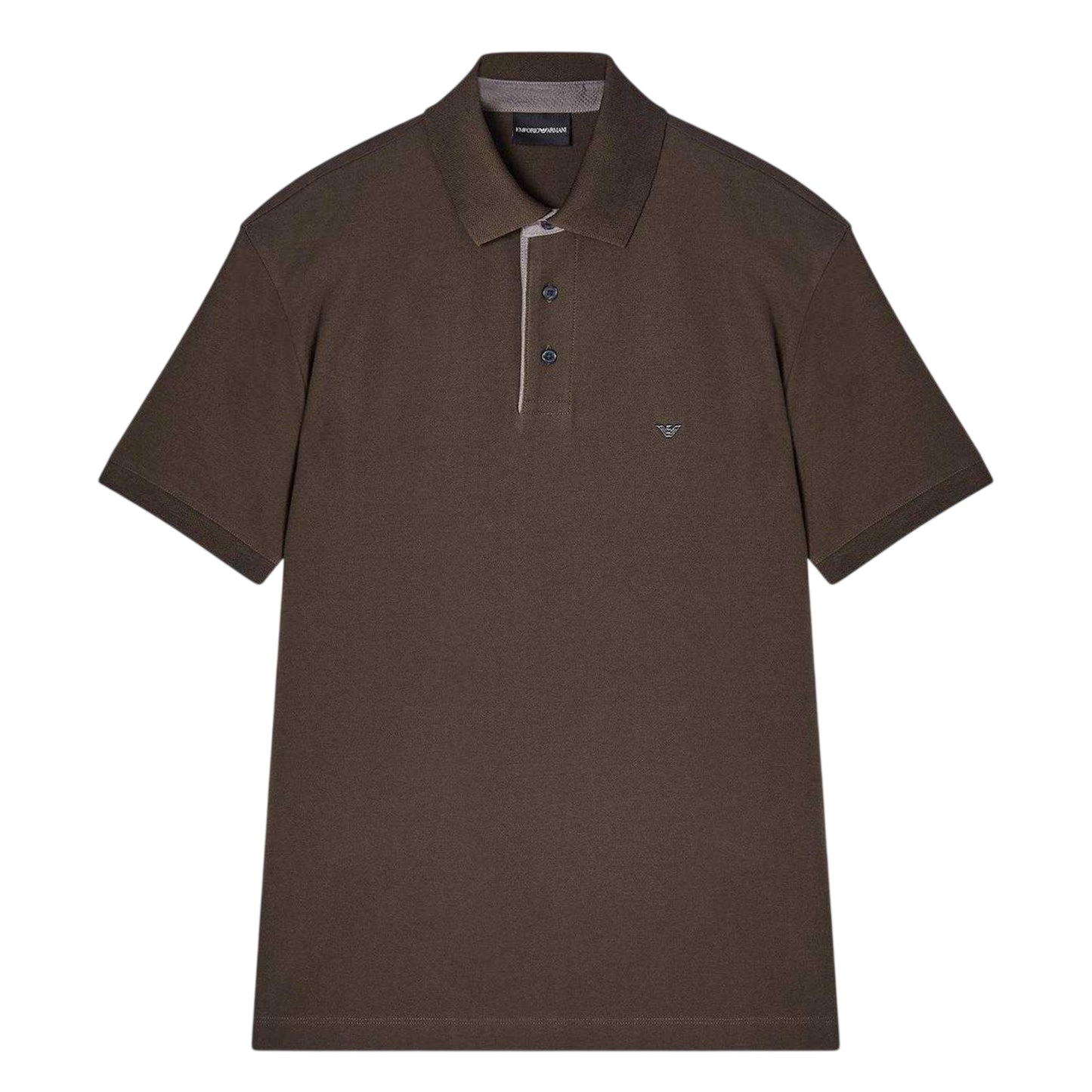 Brown - Front - Emporio Armani EA7 Mens Polo Shirt