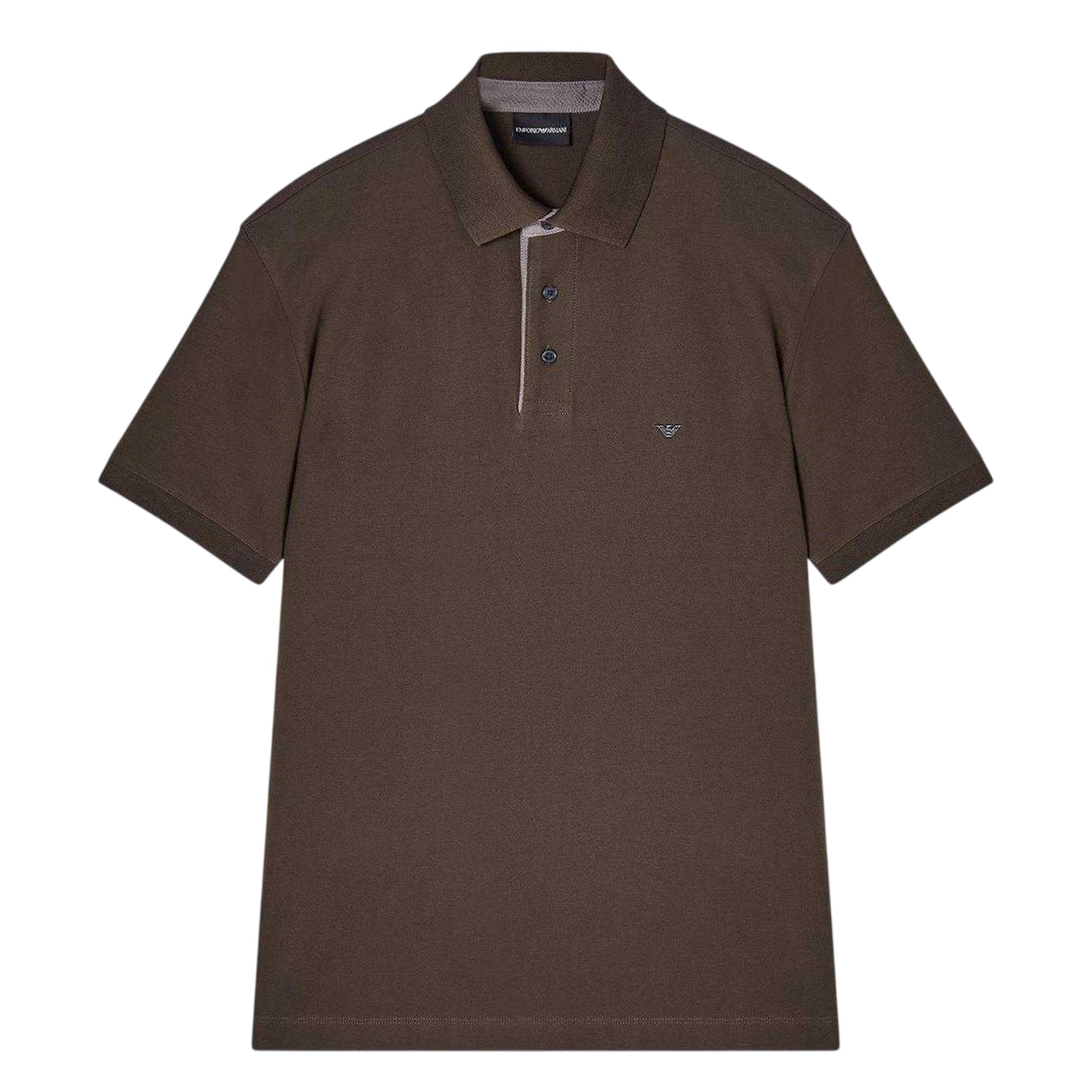 Brown - Front - Emporio Armani EA7 Mens Polo Shirt