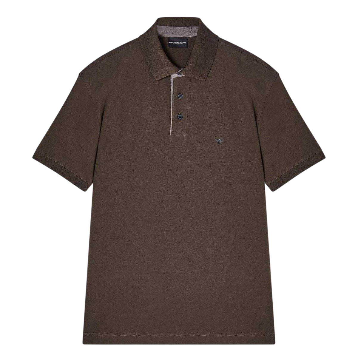 Brown - Front - Emporio Armani EA7 Mens Polo Shirt