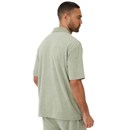 Sage - Back - Threadbare Mens Comrie Short-Sleeved Polo Shirt