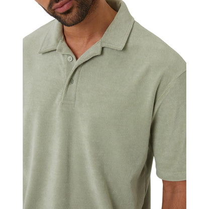 Sage - Side - Threadbare Mens Comrie Short-Sleeved Polo Shirt