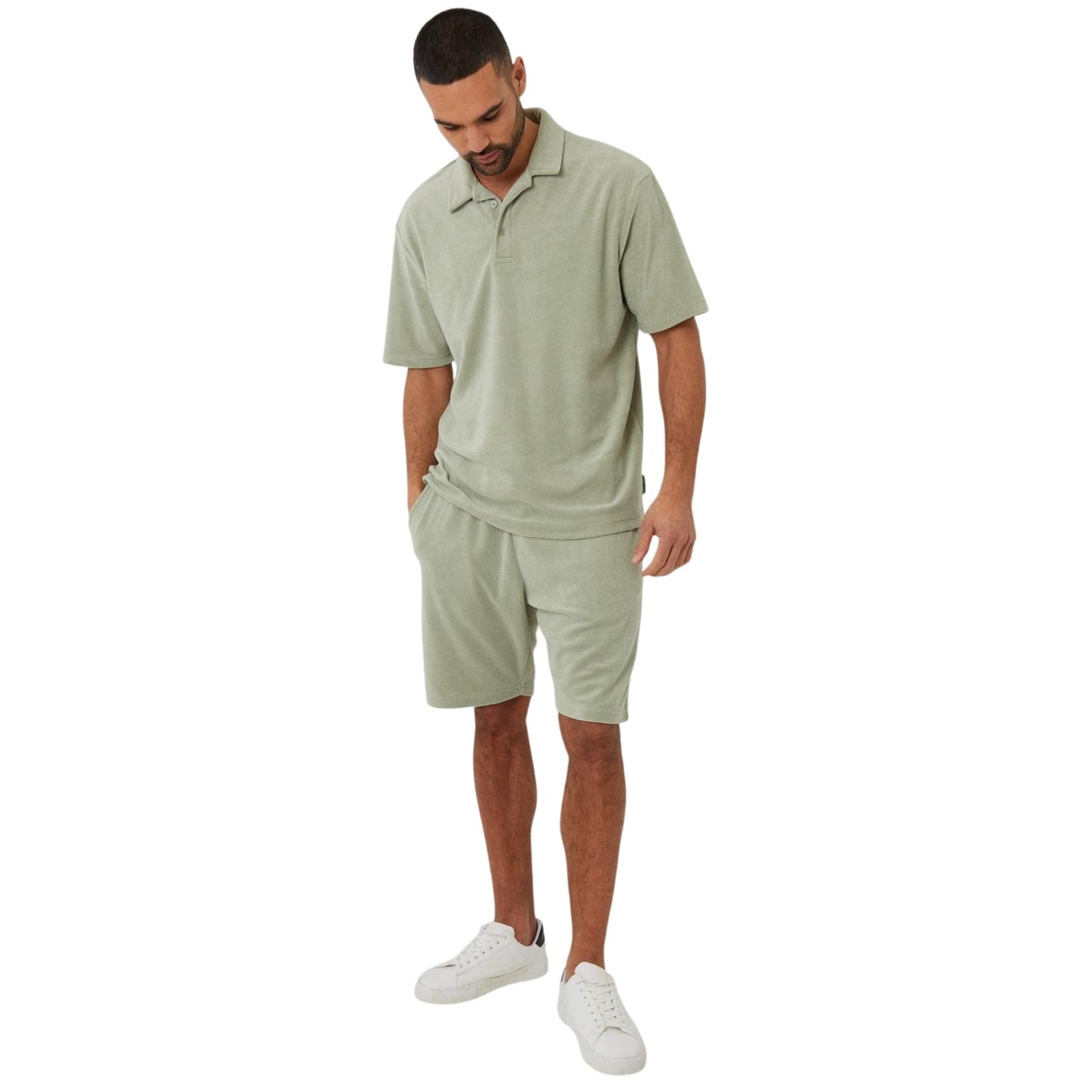 Sage - Lifestyle - Threadbare Mens Comrie Short-Sleeved Polo Shirt