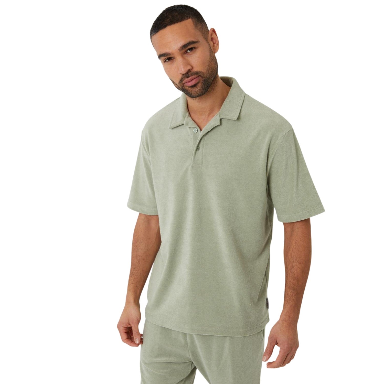 Sage - Front - Threadbare Mens Comrie Short-Sleeved Polo Shirt