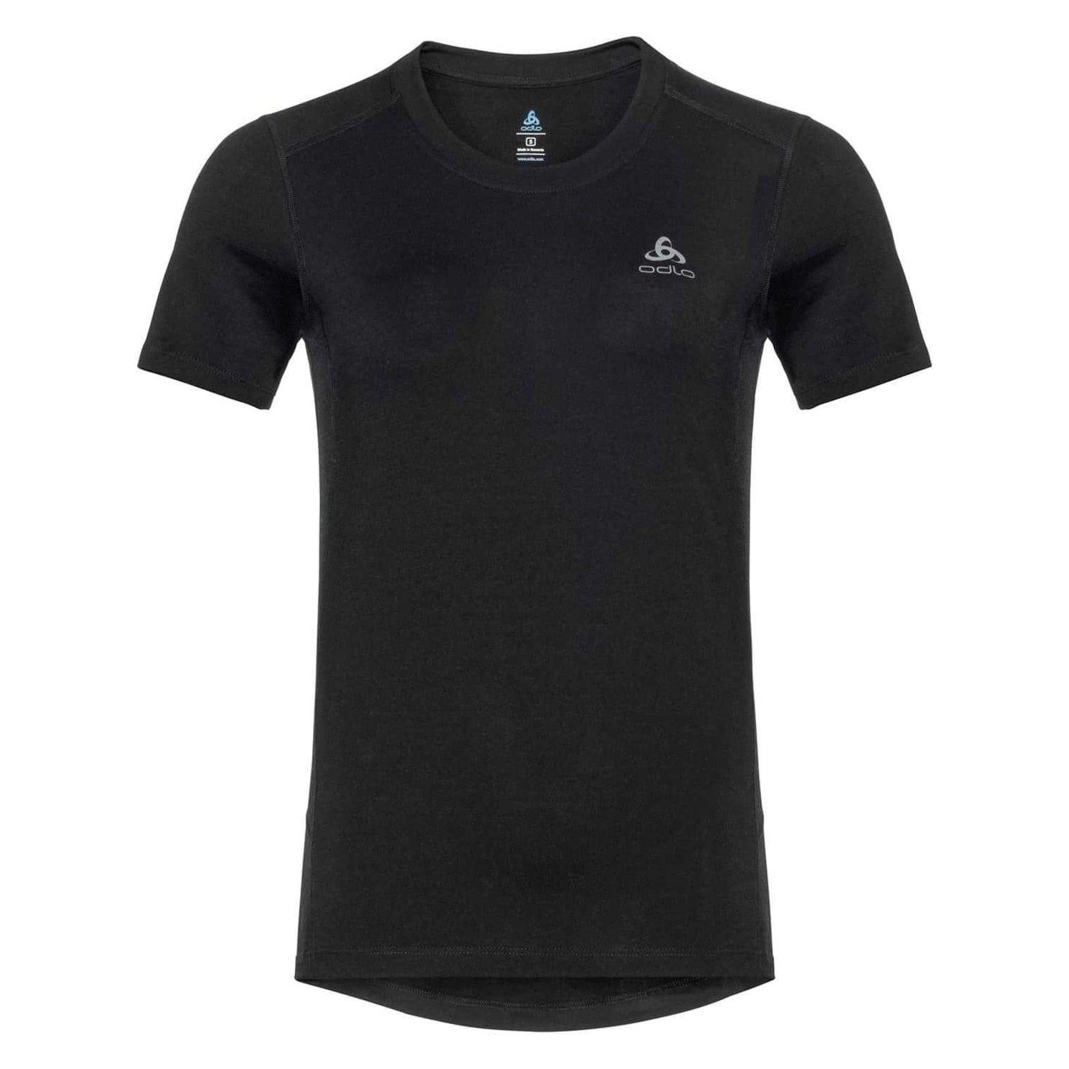 Black - Front - Odlo Womens-Ladies Merino Wool Crew Neck Slim T-Shirt