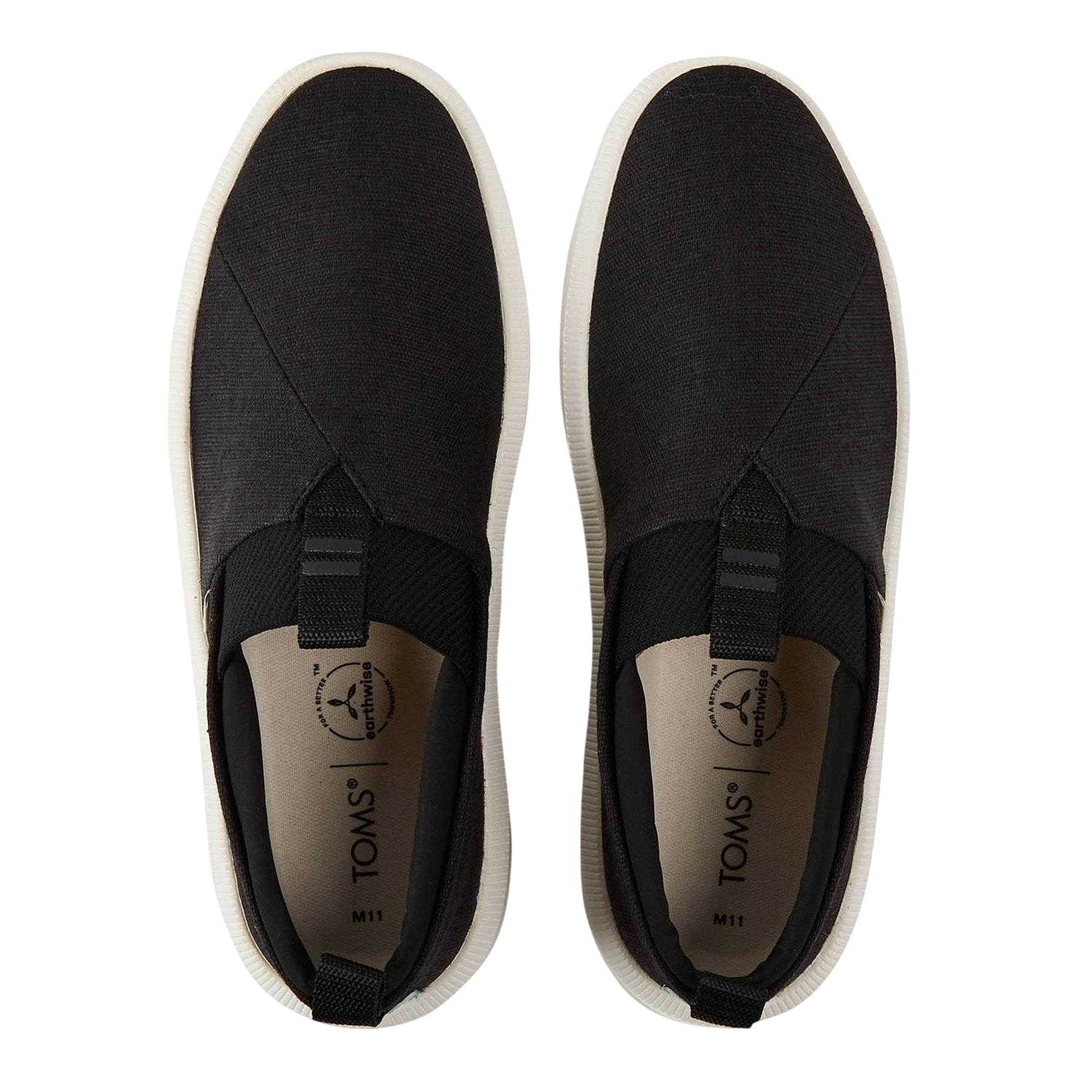 Black - Side - Toms Womens-Ladies Alparo Canvas Trainers