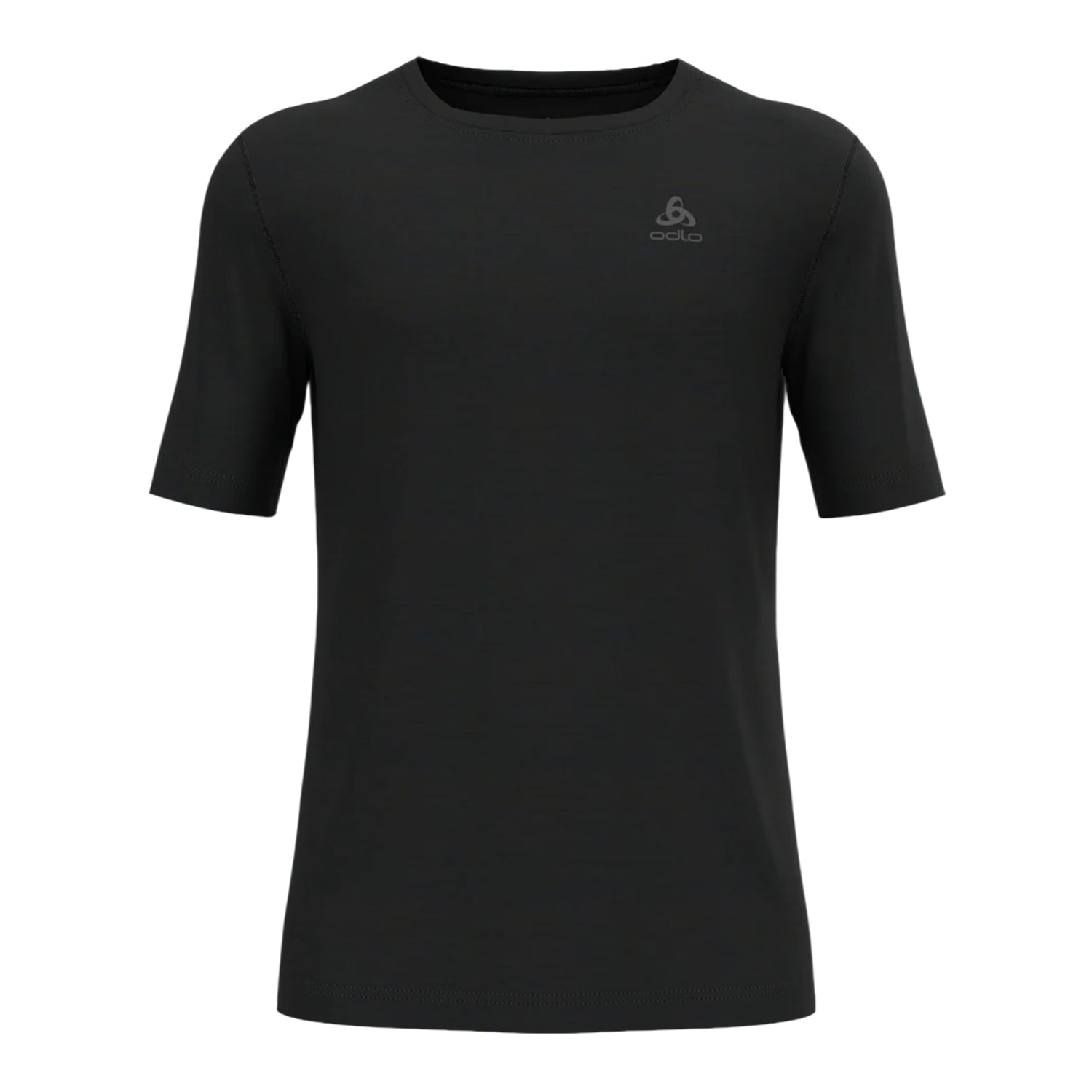 Black - Front - Odlo Mens Merino Wool Crew Neck Regular T-Shirt