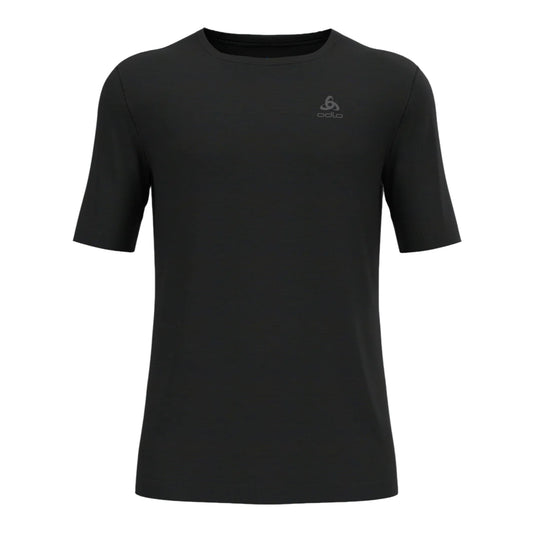 Black - Front - Odlo Mens Merino Wool Crew Neck Regular T-Shirt